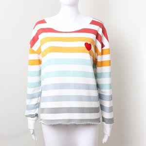 Doe Oversized Red Heart Crew Neck Sweatshirt Sz:L